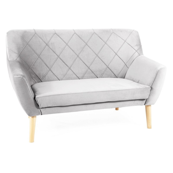 Sofa KIER 2 velvet j. szary bluvel 03 / buk - Signal